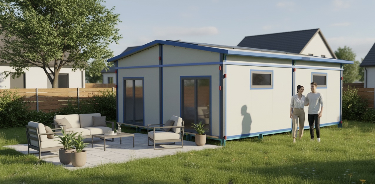 YHauz YRoom — elevated steel frame with insulated panels