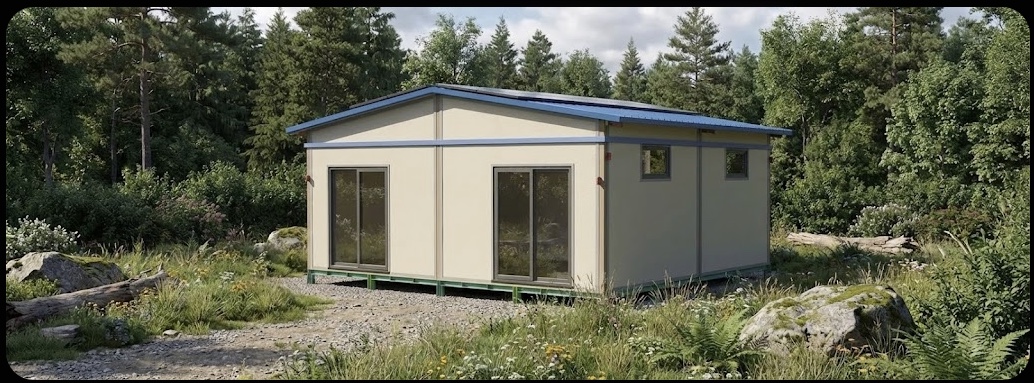 YHauz YRoom — elevated steel frame with insulated panels